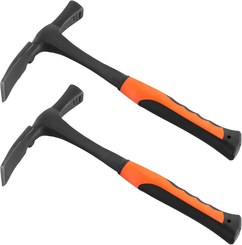 FUNSUEI 2 PCS 36oz Masonry Brick Hammer, All Steel Forged Brick Hammer with Non-Slip Shock Absorbing Grip, Geologist Rock Hammers for Mining Prospecting - Image 1